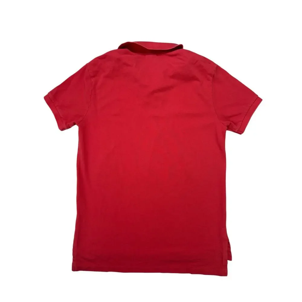 POLO RALPH LAUREN Salmon Pink Pony Custom Fit Short Sleeve Polo Size Medium Mens